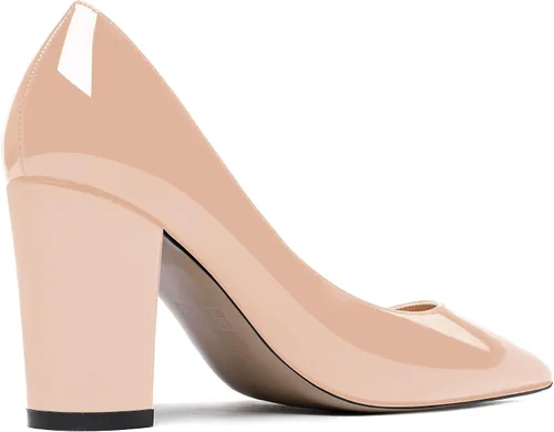 Vista 5 de WAYDERNS Zapatos de tacón alto con puntera puntiaguda para mujer, de 3.5 pulgadas