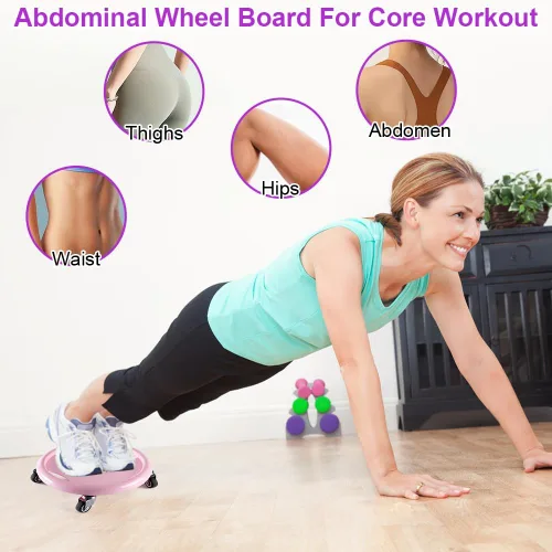 Vista 2 de Rueda Ab Roller para mujer, multifuncional, con tapete, rotación de 360°, para quemar grasa de cuerpo completo, control de peso abdominal, gimnasio