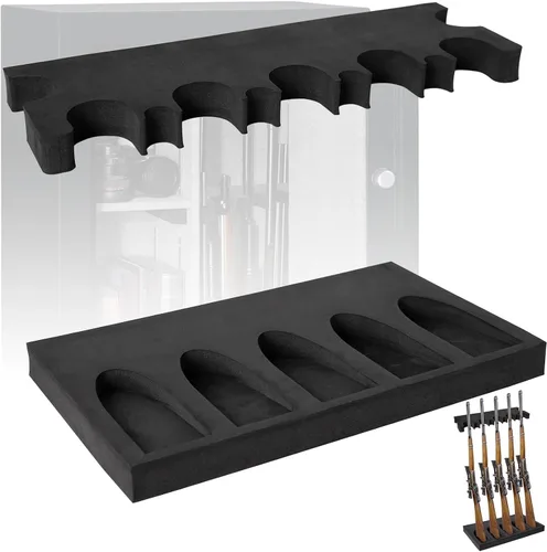 Vista 11 de OCQOTAT Estante para Armas para Almacenamiento de Armas, Accesorio de Caja Fuerte para Armas para Rifles y Escopetas, Soporte para Armas en Gabinete