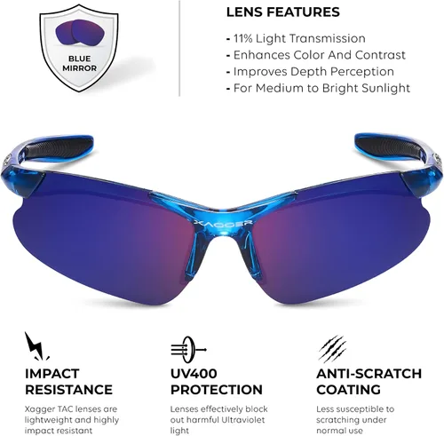 Vista 3 de Xagger Gafas de sol deportivas polarizadas para niños y niñas de 8 a 14 años niños adolescentes béisbol sóftbol TR90