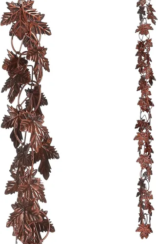 Vista 12 de Cadena de lluvia de 8.5 pies, cadenas de lluvia de hojas para canaletas y bajantes, cadenas de lluvia decorativas para exteriores, cadena captadora