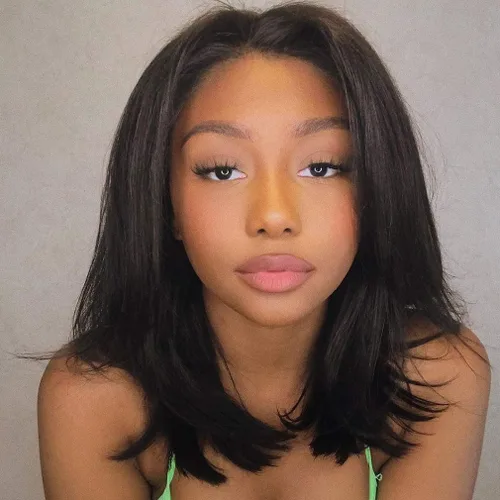 Vista 9 de Pelucas cortas y rectas con encaje frontal de 10 pulgadas, pelucas de cabello humano peruano con encaje frontal para mujer, línea capilar natural