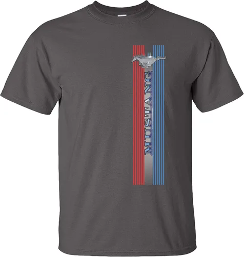 Vista 2 de Fair Game Mustang Racing Stripe Ford Camiseta 5.0 Patriotic Shelby Pony Tribar