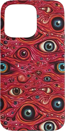 Vista 30 de iPhone 13 Weirdcore Dreamcore Horror Trippy psicodélico Estuche de globos oculares