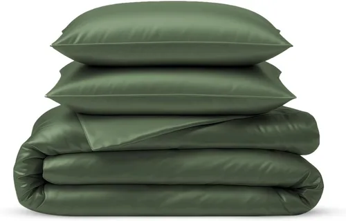 Vista 21 de Linenwalas Juego de Funda de Edredón Tamaño Twin - Viscosa Derivada de Bambú Suave, Transpirable, Ligero, Refrescante, Funda de Edredón con Cierre