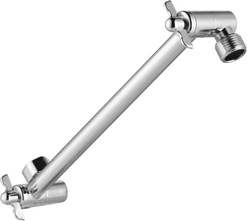 Vista 8 de Brazo de extensión de cabezal de ducha, brazo de ducha de latón macizo de 11 pulgadas con conexión universal a cabezales de ducha, fácilmente Níquel