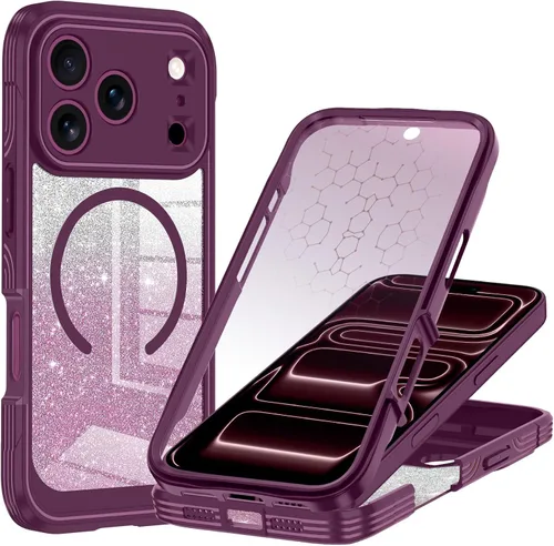Vista 10 de Hekodonk Funda para iPhone 16, compatible con Magsafe [protector de pantalla de vidrio templado integrado y protección de lente de cámara] cuerpo