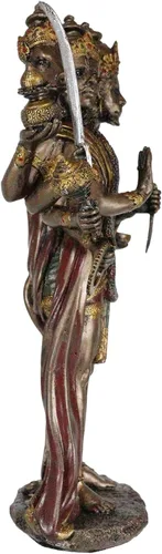 Vista 5 de Ebros Mystic Yogi Panchamukhi Hanuman Figura 9.75 pulgadas de alto mono de cinco caras Ramayana hindú Dios Iluminación oriental Vastu escultura