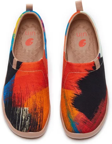 Vista 72 de UIN Zapatos de viaje para caminar para hombre, sin cordones, de lona, informales, ligeros, cómodos y modernos, diseño de perritos felices Ahhhhh