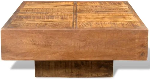 Vista 3 de Mesa de centro mesa de Centro para salaMesa de centro cuadrada marrón Madera maciza de mangoAdecuado para dormitorios, salas de estar y comedores