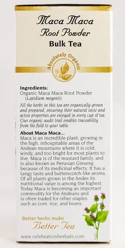 Vista 4 de Celebration Herbals Té orgánico de raíz de maca en polvo sin cafeína - 1.41 oz (té suelto)