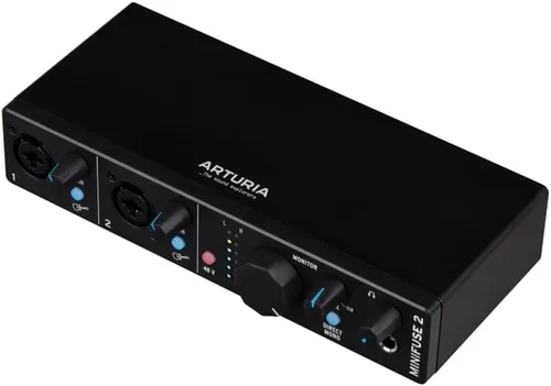 Vista 10 de Arturia MiniFuse 1 - Interfaz de audio USB compacta con software creativo para grabación, producción, podcasting, guitarra, color negro 1x Xlr and