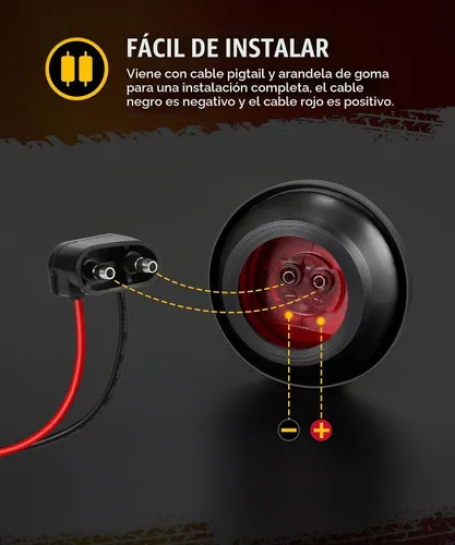 Vista 6 de Partsam - Juego de 5 luces redondas rojas de 6.3 cm con 13 LED para camiones de remolque, luces laterales de posición con reflectores, IP67 a prueba
