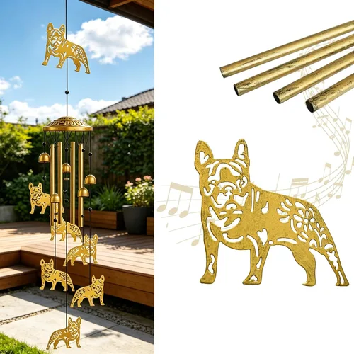 Vista 8 de Campanillas de viento únicas para exteriores – Campanillas de viento grandes de hadas para decoración al aire libre, hogar, césped, porche, patio