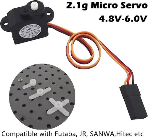 Vista 4 de 0.07 oz RC Micro Servo 0.07 oz Sub Mini servo 180 grados DM-S0020 4.8V-6V para RC Hobby Parts (1)