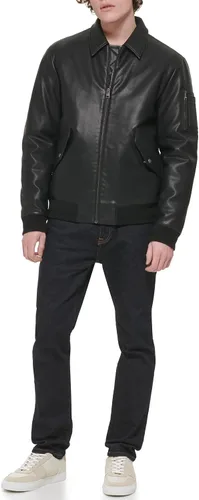 Vista 2 de Tommy Hilfiger Chaqueta bomber de piel sintética para hombre