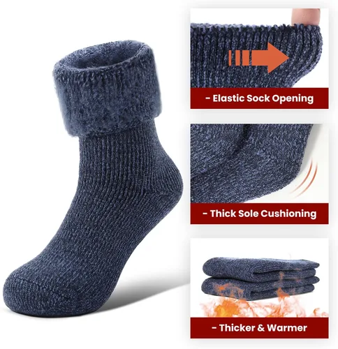 Vista 2 de Calcetines térmicos para mujeres y hombres, calcetines cálidos de invierno que atrapan el calor