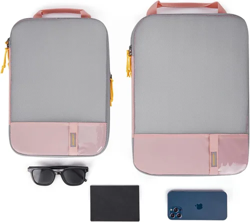 Vista 6 de BAGSMART - Juego de 6 cubos de compresión para maletas, juego de 6, 4 y 2, cubos organizadores de viaje, juego de bolsas expandibles, organizadores