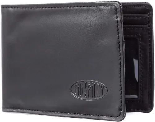 Vista 5 de Big Skinny Cartera delgada de cuero Acrobat con clip para dinero, con capacidad para hasta 20 tarjetas