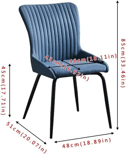 Vista 3 de LIOONS Kitchen Chairs Dining Chairs Armless Leather Fabric Modern Style Furniture Kitchen Chairs with Soft Cushion and Metal Legs for Dining Room