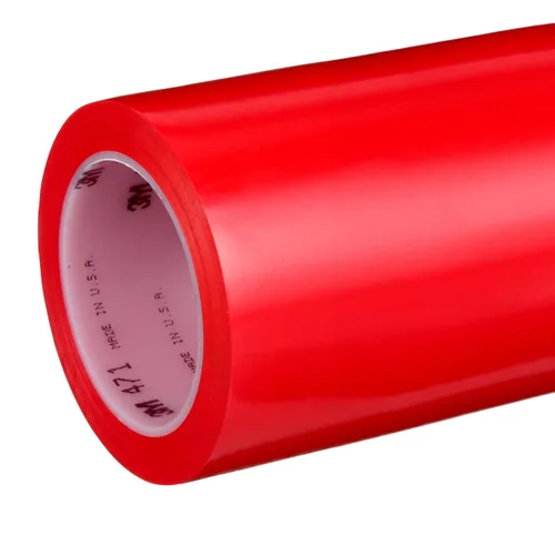 Vista 16 de 3M Cinta de vinilo 471, Rojo, 1 1/2 in x 36 yardas, 5.2 mil, 24 rollos por caja
