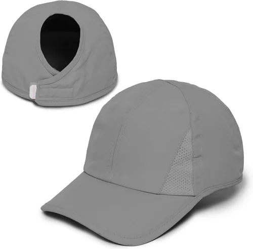 Vista 12 de Ponyflo Gorra de béisbol con coleta para mujer - Gorras con coleta para mujer, gorra con coleta para cabello rizado, gorra de béisbol para mujer