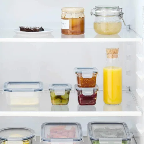 Vista 2 de IKEA ASIA 365+ Recipiente para alimentos con tapa, SquareGlass 6.1 fl oz, juego de 3