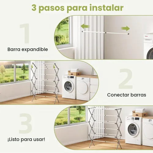 Vista 6 de APEXCHASER PEXCHASER - Estante de secado de ropa de gran tamaño, 45.28 pulgadas de alto x 14.57 pulgadas de profundidad