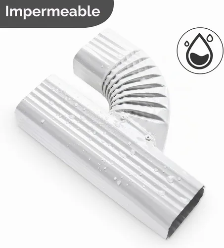 Vista 6 de VYH Downspout Gutter Y Conector Izquierdo 2x3 Vertical Alto Brillo Blanco