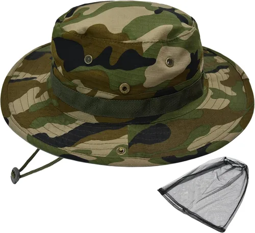 Vista 23 de Sombreros de sol para hombres y mujeres, sombrero de cubo UPF 50+, sombrero Boonie plegable, protección UV, senderismo, playa, pesca, safari