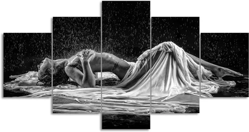Vista 23 de Lienzo extra grande sexy chica desnuda durmiendo en la cama, arte de pared con marco de madera sexy para mujeres desnudas, obras de arte, arte