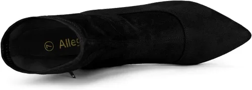 Vista 5 de Allegra K Botines elásticos con punta puntiaguda y tacones de aguja para mujer