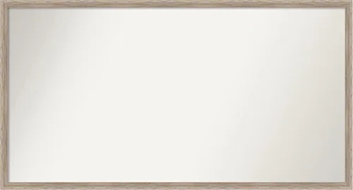 Vista 52 de Amanti Art Espejo de baño blanco para sobre el fregadero, 24 x 27 pulgadas, espejo de tocador rectangular con cuña de madera dura, marco de madera
