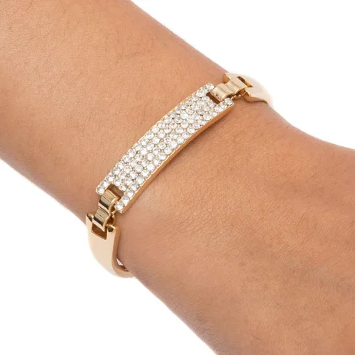 Vista 6 de Barzel Pulsera de identificación de cristal chapado en oro de 18 quilates Latón Circonita cúbica