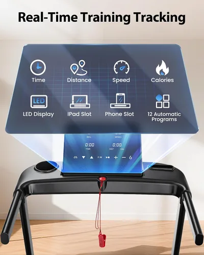 Vista 12 de JAGJOG Cinta de correr plegable con 15% de inclinación automática, 8.8 MPH Negro tinta
