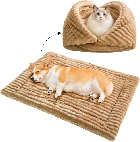 Vista 9 de Cama para gatos para interiores, autocalentable, cama para gatos, camas Rojo