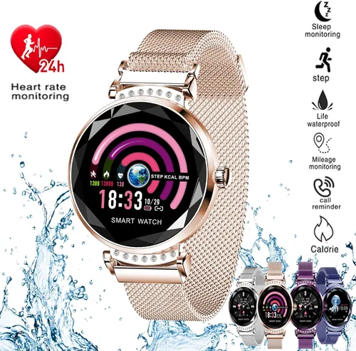 Vista 2 de H2 Reloj Inteligente Presión Arterial Monitor de Ritmo Cardíaco Deporte Impermeable Pulsera Nuevo Fitness Tracker