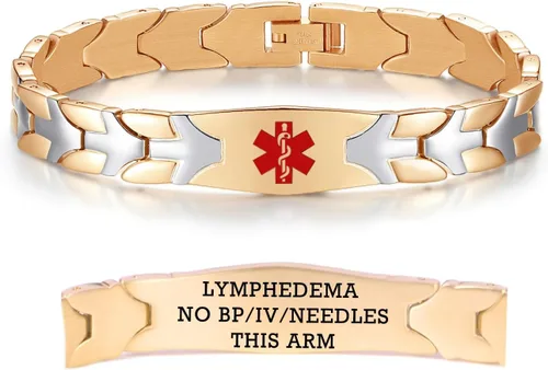 Vista 88 de LinnaLove Pulseras de alerta médica de pez volador para hombres y mujeres, pulseras médicas de acero inoxidable con grabado gratis, 8.5 pulgadas