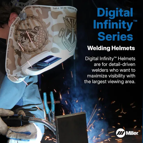 Vista 2 de Miller Digital Infinity™, ClearLight 4X - Auto Darkening Welding Helmet for Men with Light State and 4 Arc Sensors - Lightweight Welding Hood