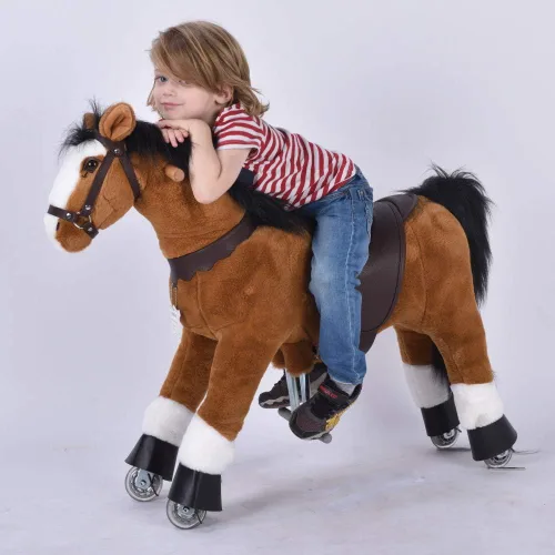 Vista 6 de Pony de acción UFREE, paseo en juguete, caballo móvil mecánico, diversión para niños de 3 a 9 años, altura de 36 pulgadas, M