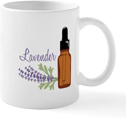 Vista 40 de CafePress Tazas de flores de lavanda 11 oz (11.0 fl oz) Taza de café de cerámica Blanco