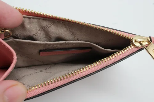 Vista 6 de MICHAEL KORS JET SET VIAJE PEQUEÑO POUCH TOP ZIP MONEDA CON PORTABIDE CARTERA DE PIEL PRIMROSE, Small 3