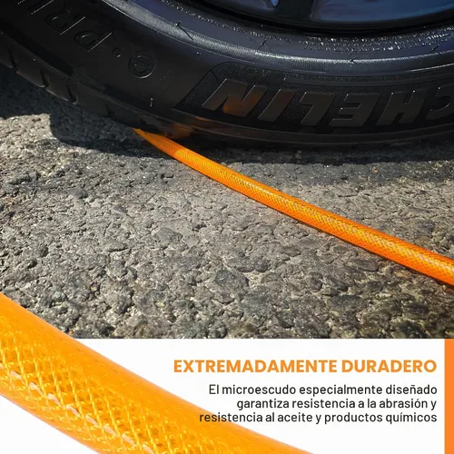 Vista 6 de Manguera de compresor de aire de 1/4 pulgadas x 25 pies, manguera de aire de poliuretano reforzado (PU) Flexeel con accesorios, restrictores