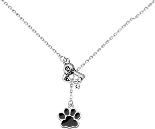 Vista 2 de MYOSPARK Collar con colgante de huella de perro - Regalo de peluquero para perros