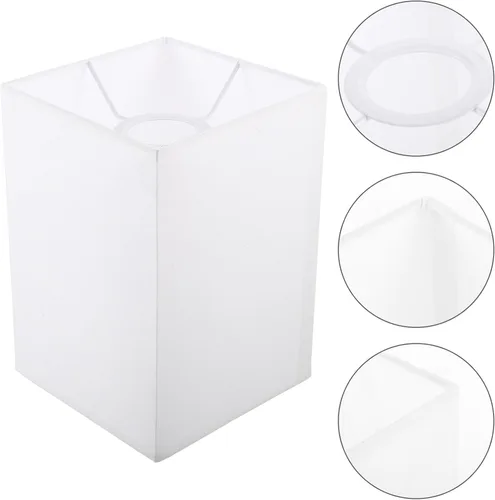 Vista 6 de SEWACC Pantalla cuadrada de repuesto para lámpara de mesa, 7.87 x 5.51 x 5.51 pulgadas, cubierta de lámpara decorativa para escritorio de piso