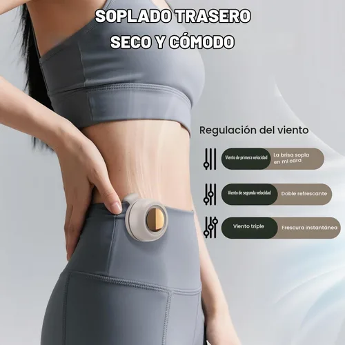 Vista 2 de Mini ventilador sin aspas portátil blanco, ventilador de clip de 3 velocidades para camisa y cintura