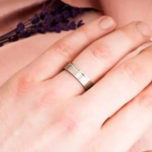 Vista 3 de Juego de anillos de boda de plata de ley 925 para parejas, juego de anillos de boda personalizados para hombre y mujer