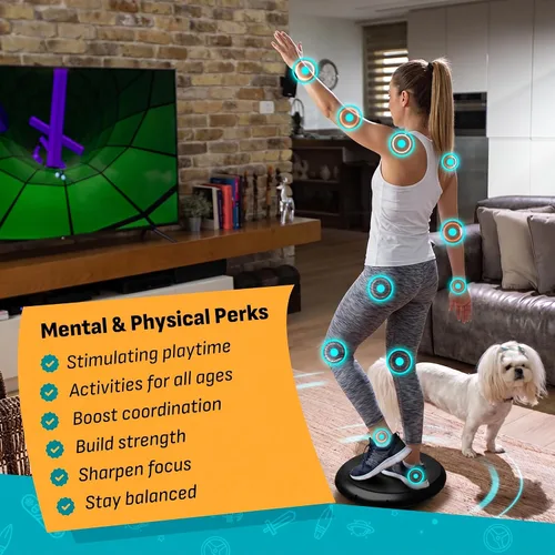 Vista 3 de GoBalance Board - App-Enabled Balance Board. Smart Bluetooth Sensor, 12 FREE Interactive Games - Fun, Balance Training and Home Gym Workout! Boost