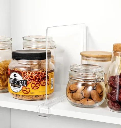Vista 4 de HBlife Paquete de 8 separadores de estantes transparentes, organizador vertical de bolso para armario, perfecto para suéteres, camisas, bolsos