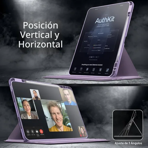 Vista 7 de JETech Funda giratoria de 360° para iPad Air de 13" M4/M3/M2, color morado Púrpura
